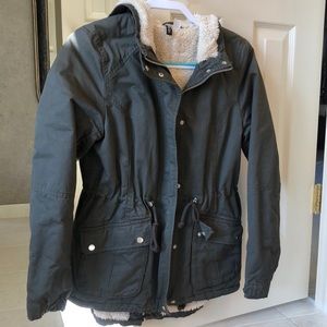 Army Green Coat- Parka, H&M,  size 8